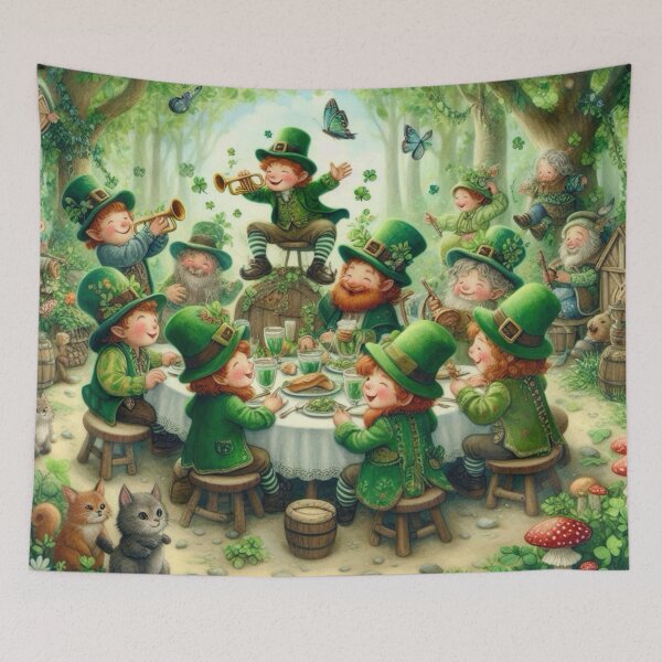 Item preview, Leprechaun Feast in the Enchanted Forest designed and sold by TinCatOutPost.