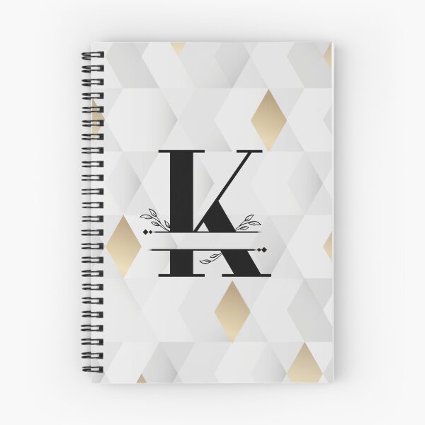 Item preview, Monogram...K... with abstract gold and grey diamond background designed and sold by CHASAcreative.