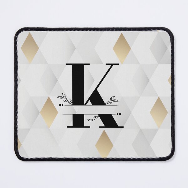 Item preview, Monogram...K... with abstract gold and grey diamond background designed and sold by CHASAcreative.