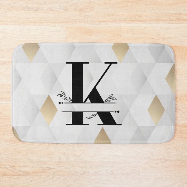 Item preview, Monogram...K... with abstract gold and grey diamond background designed and sold by CHASAcreative.