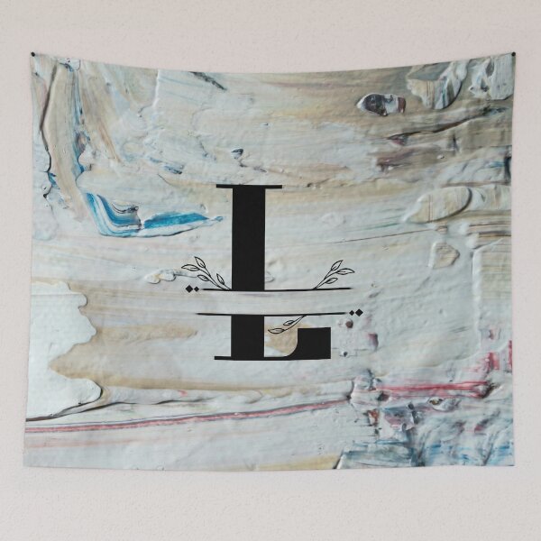Item preview, Monogram...L... with colourful textured cement/concrete wall background designed and sold by CHASAcreative.