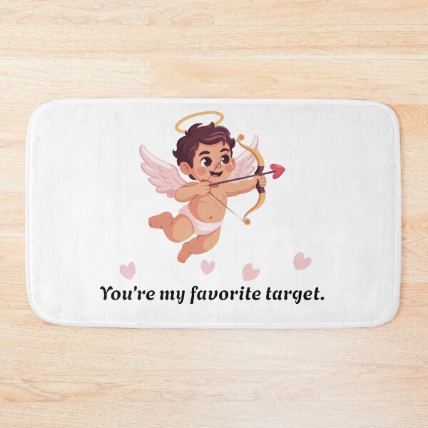Item preview, Cute Valentine’s Day Cupid Angel with Bow & Heart Arrow – “You’re My Favorite Target” Romantic Love Quote Design designed and sold by MassiveAngle.