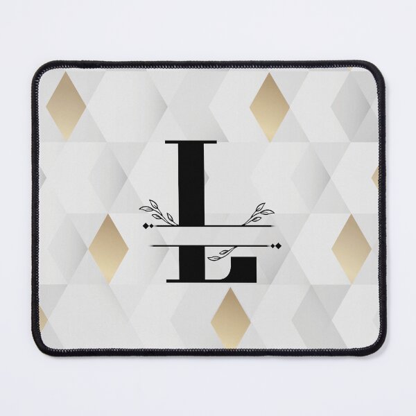 Item preview, Monogram...L... with abstract gold and grey diamond background designed and sold by CHASAcreative.