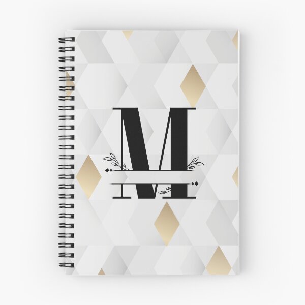 Item preview, Monogram...M... with abstract gold and grey diamond background designed and sold by CHASAcreative.