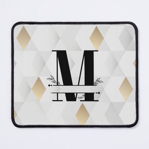 Item preview, Monogram...M... with abstract gold and grey diamond background designed and sold by CHASAcreative.