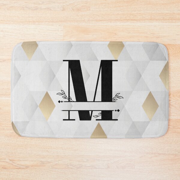 Item preview, Monogram...M... with abstract gold and grey diamond background designed and sold by CHASAcreative.