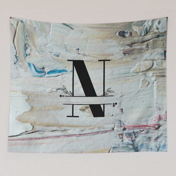 Item preview, Monogram...N...on colourful textured cement/concrete wall background designed and sold by CHASAcreative.