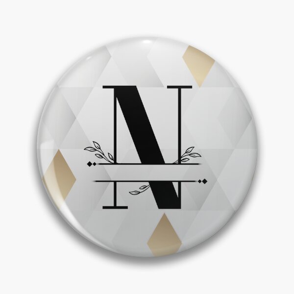Item preview, Monogram...N... with abstract gold and grey diamond background designed and sold by CHASAcreative.
