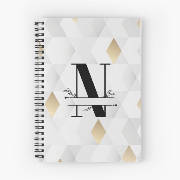 Item preview, Monogram...N... with abstract gold and grey diamond background designed and sold by CHASAcreative.