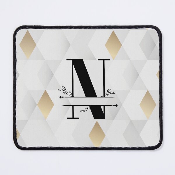 Item preview, Monogram...N... with abstract gold and grey diamond background designed and sold by CHASAcreative.