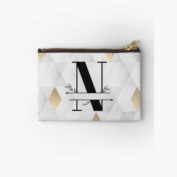 Item preview, Monogram...N... with abstract gold and grey diamond background designed and sold by CHASAcreative.