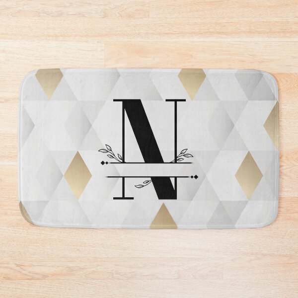 Item preview, Monogram...N... with abstract gold and grey diamond background designed and sold by CHASAcreative.