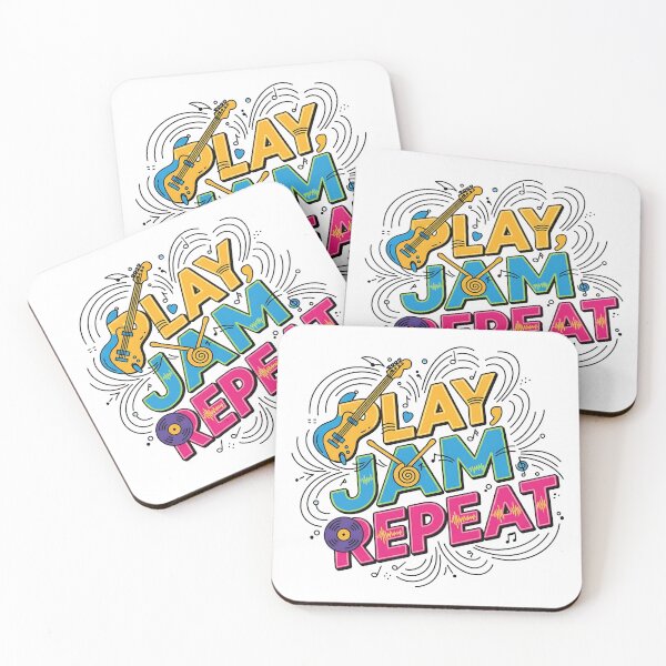 Item preview, Play, Jam, Repeat – Musician Guitarist Drummer T-Shirt designed and sold by Muzgle.