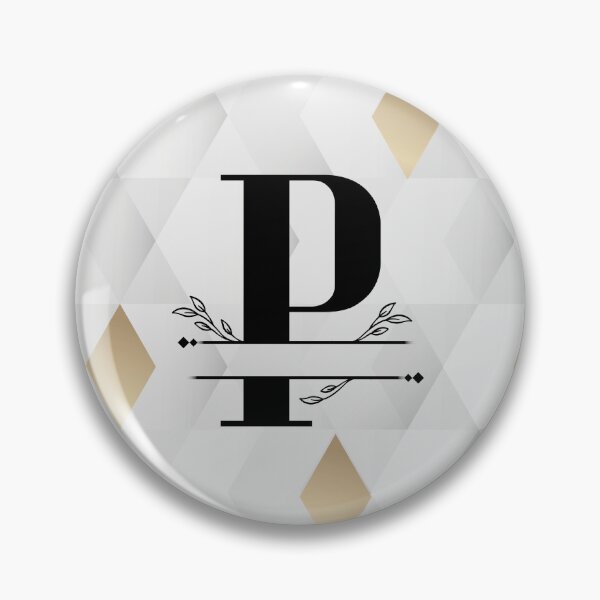 Item preview, Monogram...P... with abstract gold and grey diamond background designed and sold by CHASAcreative.