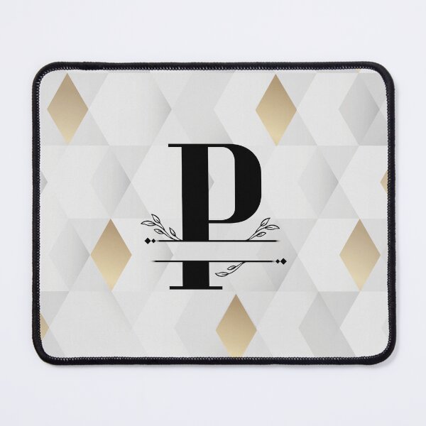 Item preview, Monogram...P... with abstract gold and grey diamond background designed and sold by CHASAcreative.