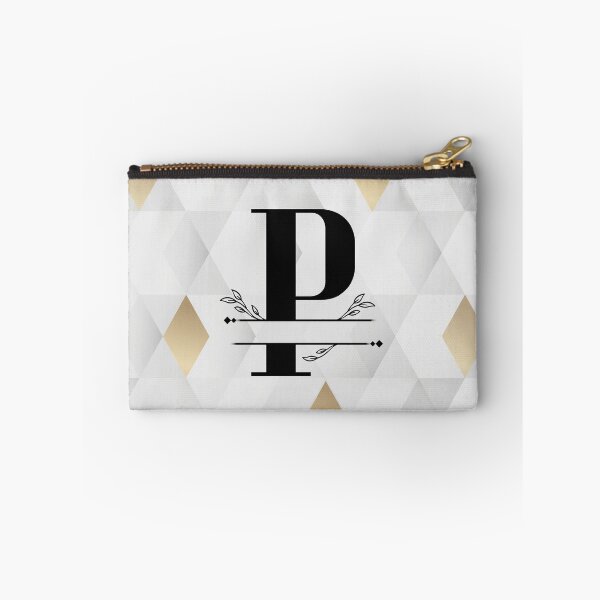 Item preview, Monogram...P... with abstract gold and grey diamond background designed and sold by CHASAcreative.