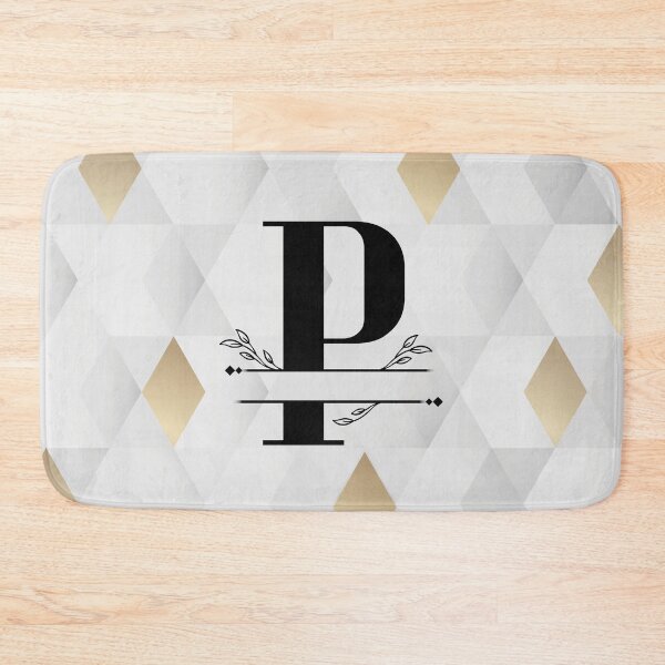 Item preview, Monogram...P... with abstract gold and grey diamond background designed and sold by CHASAcreative.