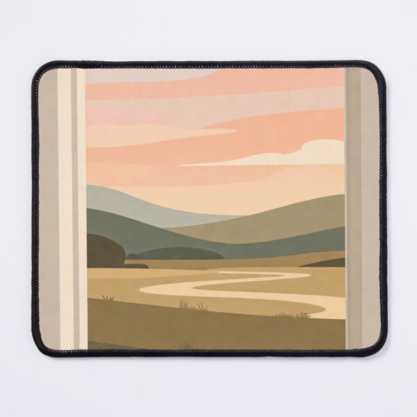 Item preview, Calm Landscape Wall Art – Minimalist Nature Illustration with Soft Pastel Tones designed and sold by SuyPrintArt.