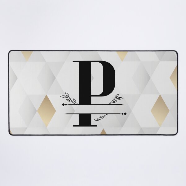 Item preview, Monogram...P... with abstract gold and grey diamond background designed and sold by CHASAcreative.