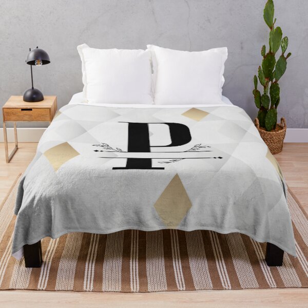 Item preview, Monogram...P... with abstract gold and grey diamond background designed and sold by CHASAcreative.
