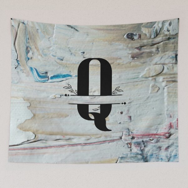 Item preview, Monogram...Q... with colourful textured cement/concrete wall background designed and sold by CHASAcreative.