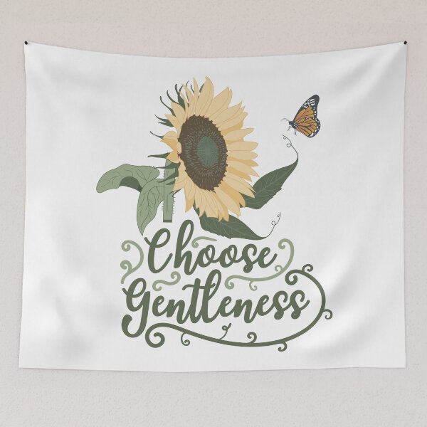 Item preview, Choose Gentleness - Sunflower and Butterfly Zen Botanical Art designed and sold by Exception-D.