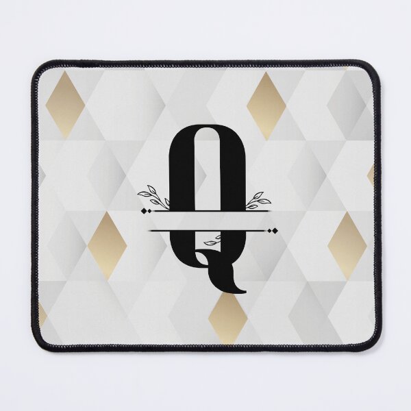 Item preview, Monogram...Q... with abstract gold and grey diamond background designed and sold by CHASAcreative.