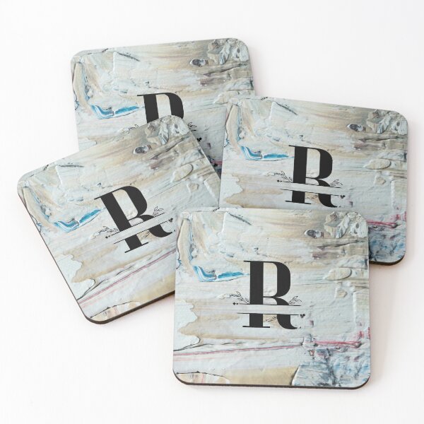 Item preview, Monogram...R... with colourful textured cement/concrete wall background designed and sold by CHASAcreative.
