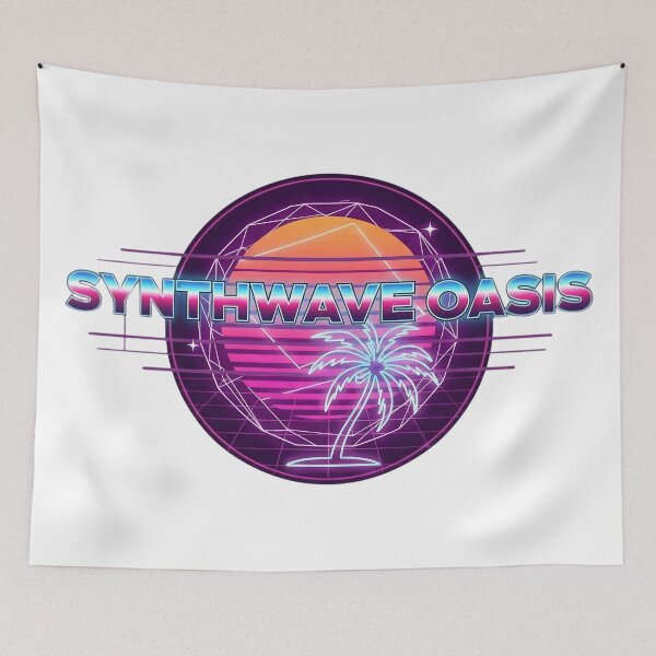 Item preview, Synthwave Oasis – Retro-Futuristic 80s Cyber Neon Illustration designed and sold by VibranPalette.