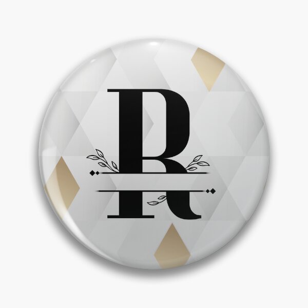 Item preview, Monogram...R... with abstract gold and grey diamond background designed and sold by CHASAcreative.