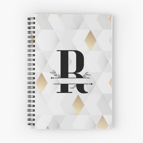 Item preview, Monogram...R... with abstract gold and grey diamond background designed and sold by CHASAcreative.