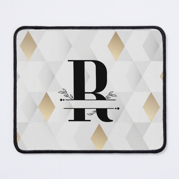 Item preview, Monogram...R... with abstract gold and grey diamond background designed and sold by CHASAcreative.