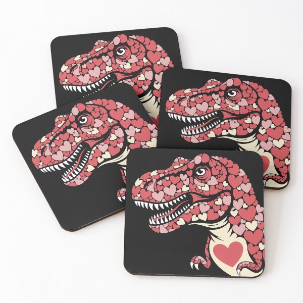 Item preview, Dinosaur T-Rex Heart Mosaic Valentine Art designed and sold by sky11PP.