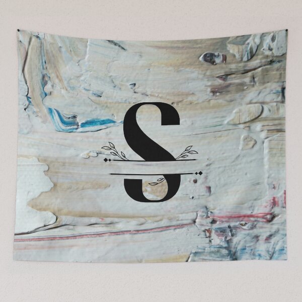 Item preview, Monogram...S... with colourful textured cement/concrete wall background designed and sold by CHASAcreative.