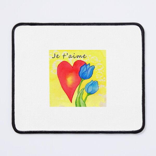 Item preview, Je t’aime – Red Heart with Blue Flowers designed and sold by InspirationsSP.