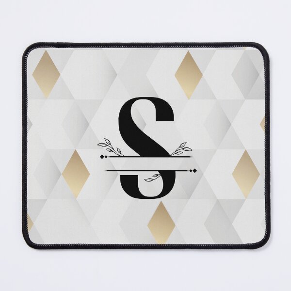 Item preview, Monogram...S... with abstract gold and grey diamond background designed and sold by CHASAcreative.