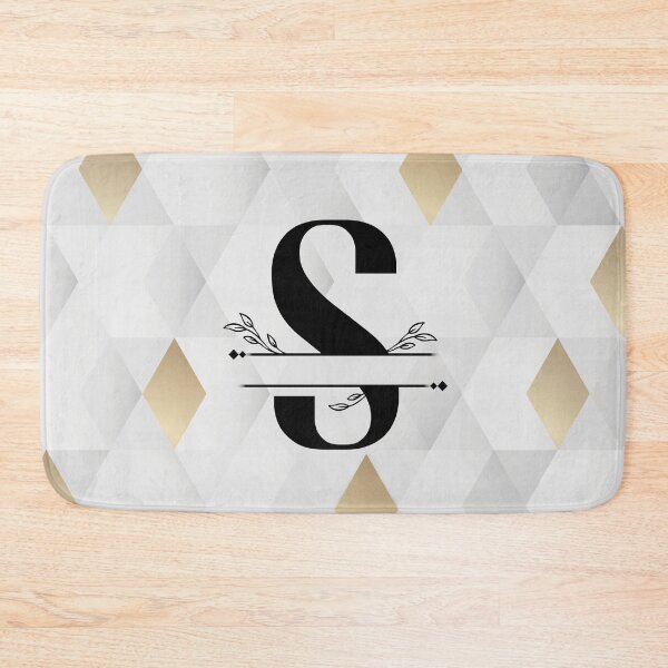 Item preview, Monogram...S... with abstract gold and grey diamond background designed and sold by CHASAcreative.