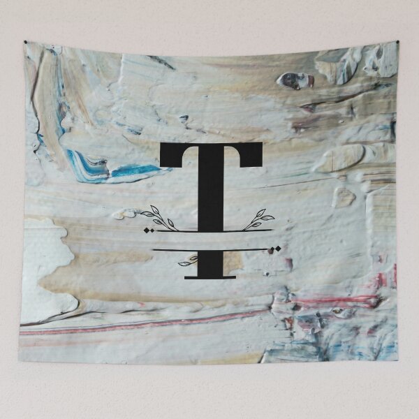 Item preview, Monogram...T... with colourful textured cement/concrete wall background designed and sold by CHASAcreative.