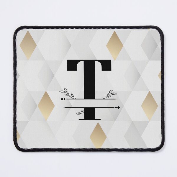 Item preview, Monogram...T... with abstract gold and grey diamond background designed and sold by CHASAcreative.