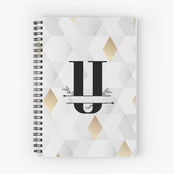 Item preview, Monogram...U... with abstract gold and grey diamond background designed and sold by CHASAcreative.