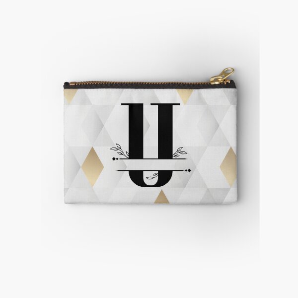 Item preview, Monogram...U... with abstract gold and grey diamond background designed and sold by CHASAcreative.