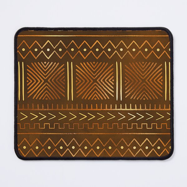 Item preview, African Bogolan Mudcloth-Inspired Brown And Golden Pattern designed and sold by DEC02.