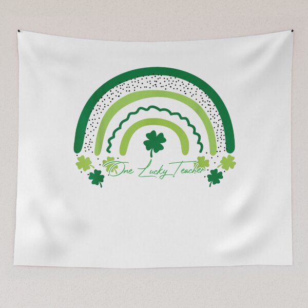 Item preview, One lucky teacher Rainbow shamrock designed and sold by RoyesButler.