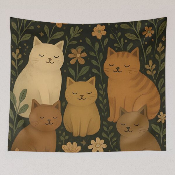 Item preview, Serene Zen Cats in a Secret Garden designed and sold by CharlieDesings.