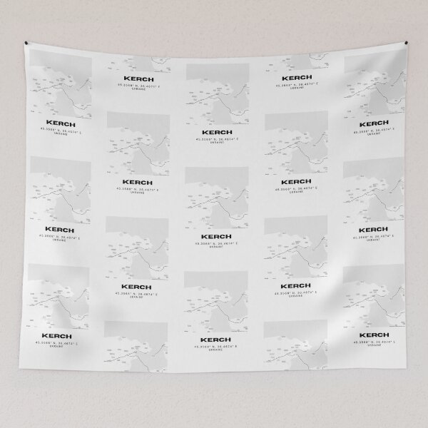 Item preview, Kerch Ukraine Map Print | Coordinates Minimalist City Wall Art designed and sold by RM-Journey.