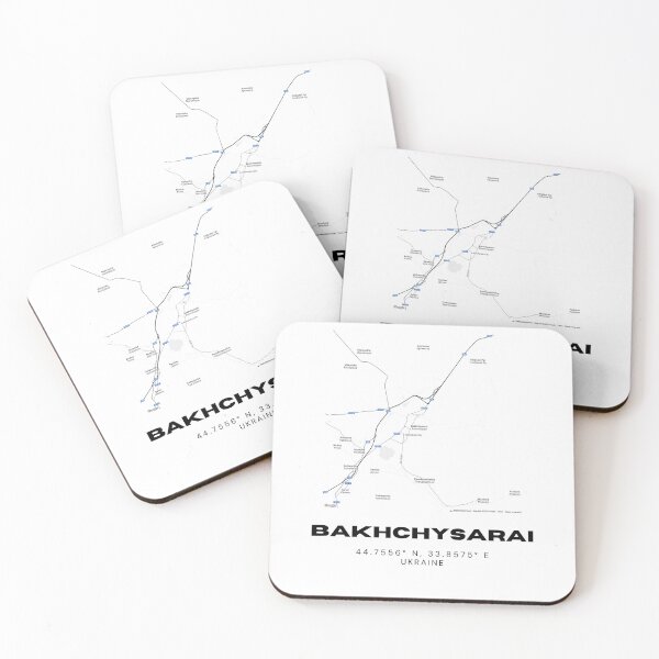 Item preview, Bakhchysarai Ukraine Map Print | Coordinates Minimalist City Wall Art designed and sold by RM-Journey.