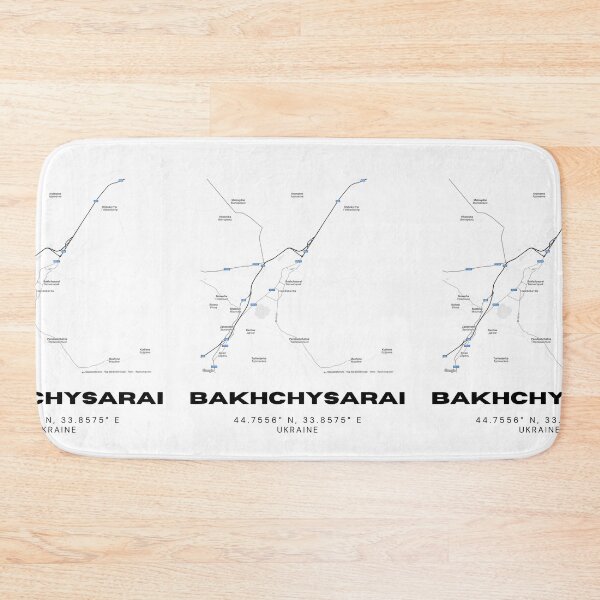 Item preview, Bakhchysarai Ukraine Map Print | Coordinates Minimalist City Wall Art designed and sold by RM-Journey.