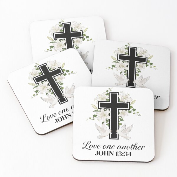Item preview, Christian Cross with White Lilies and Doves – Peace & Faith Design designed and sold by truongloc246.