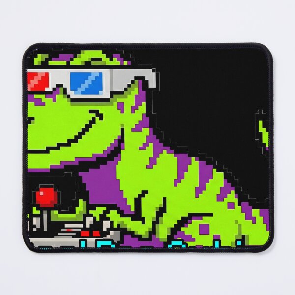 Item preview, Pixel Art Retro T-Rex - 8-bit 3D Glasses Dinosaur Sticker designed and sold by ClubChaos.