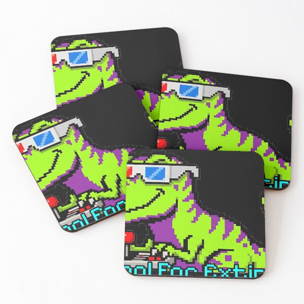 Item preview, Pixel Art Retro T-Rex - 8-bit 3D Glasses Dinosaur Sticker designed and sold by ClubChaos.
